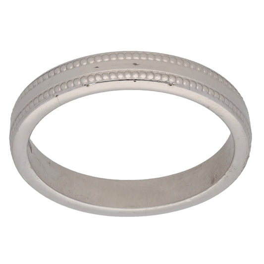18ct White Gold Plain Wedding Ring Size K