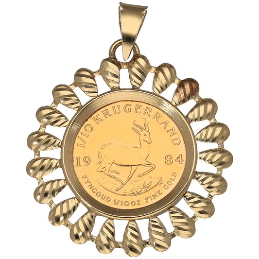 9ct Gold 1/10 Oz Krugerrand Coin Pendant