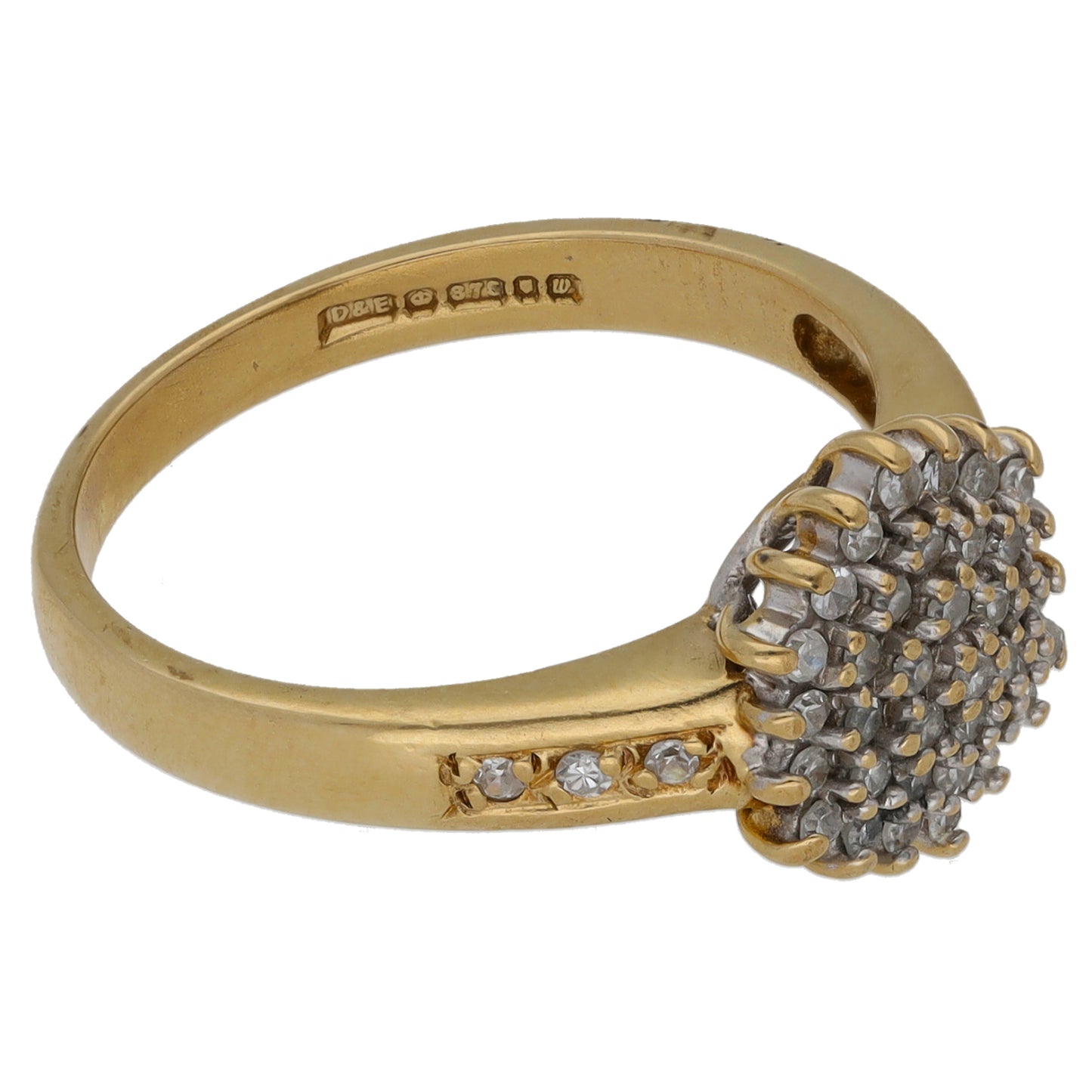 9ct Gold 0.04ct Diamond Cluster Ring Size P