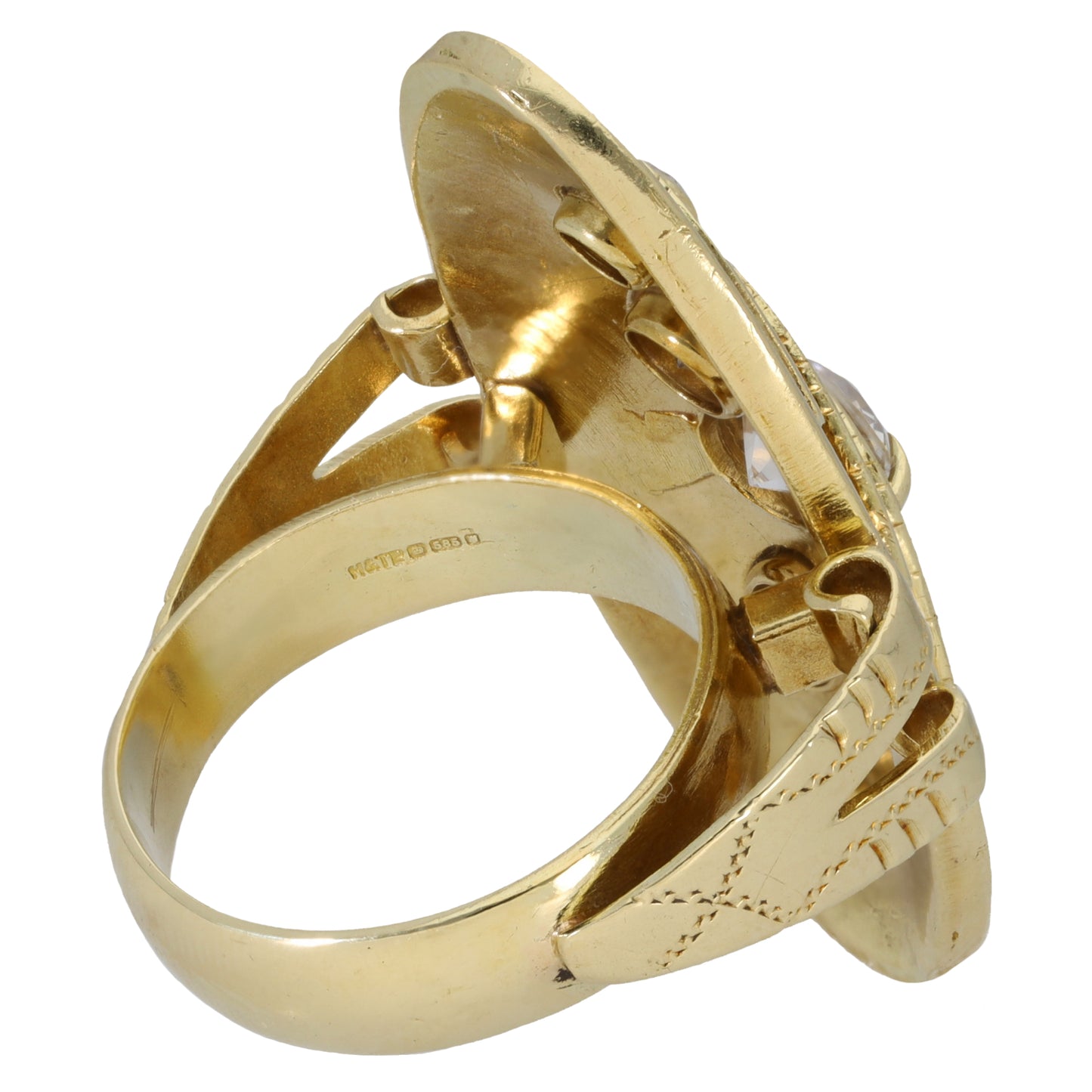 14ct Gold Cubic Zirconia Alternative Ring Size L