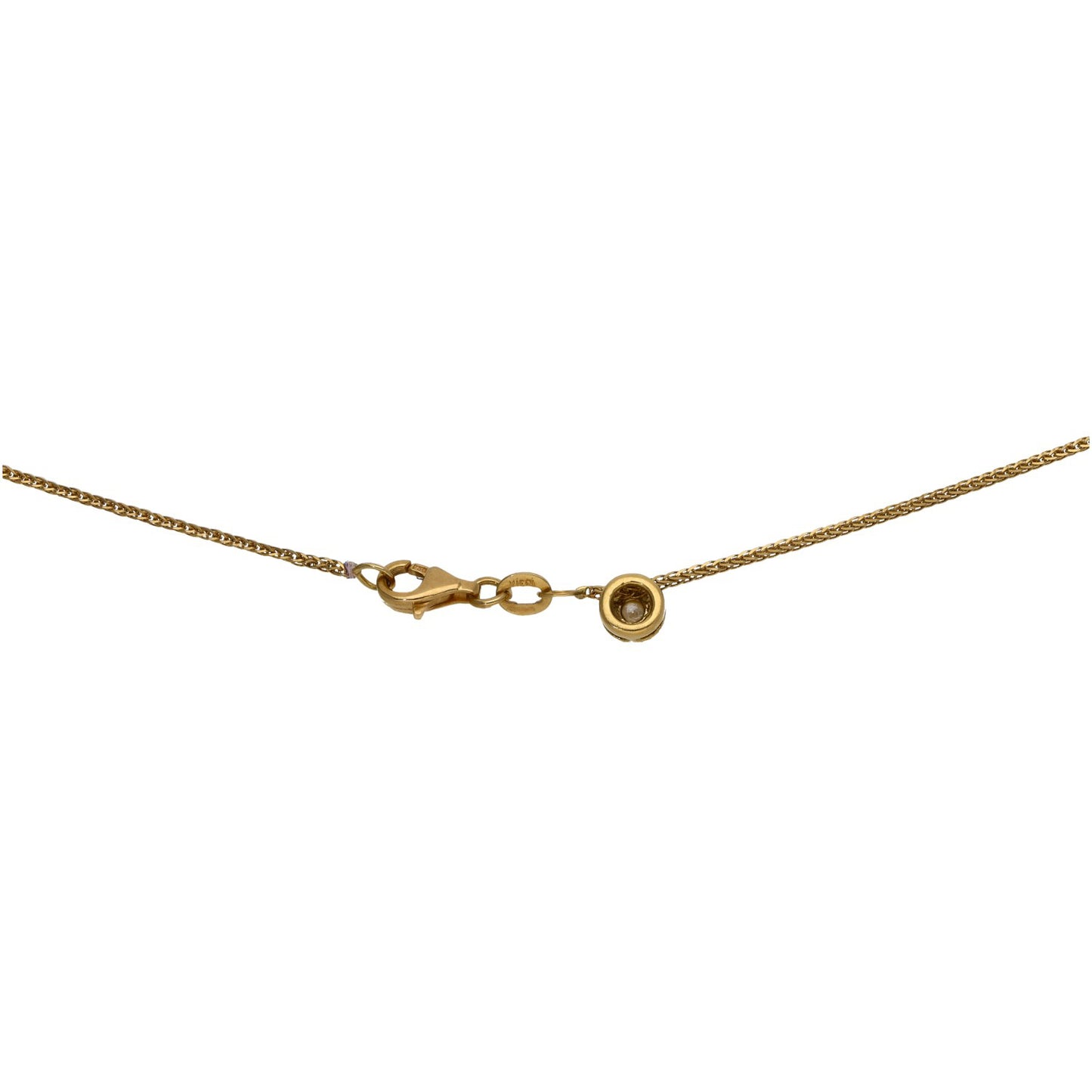 18ct Gold 0.10ct Diamond Solitaire Pendant With Chain