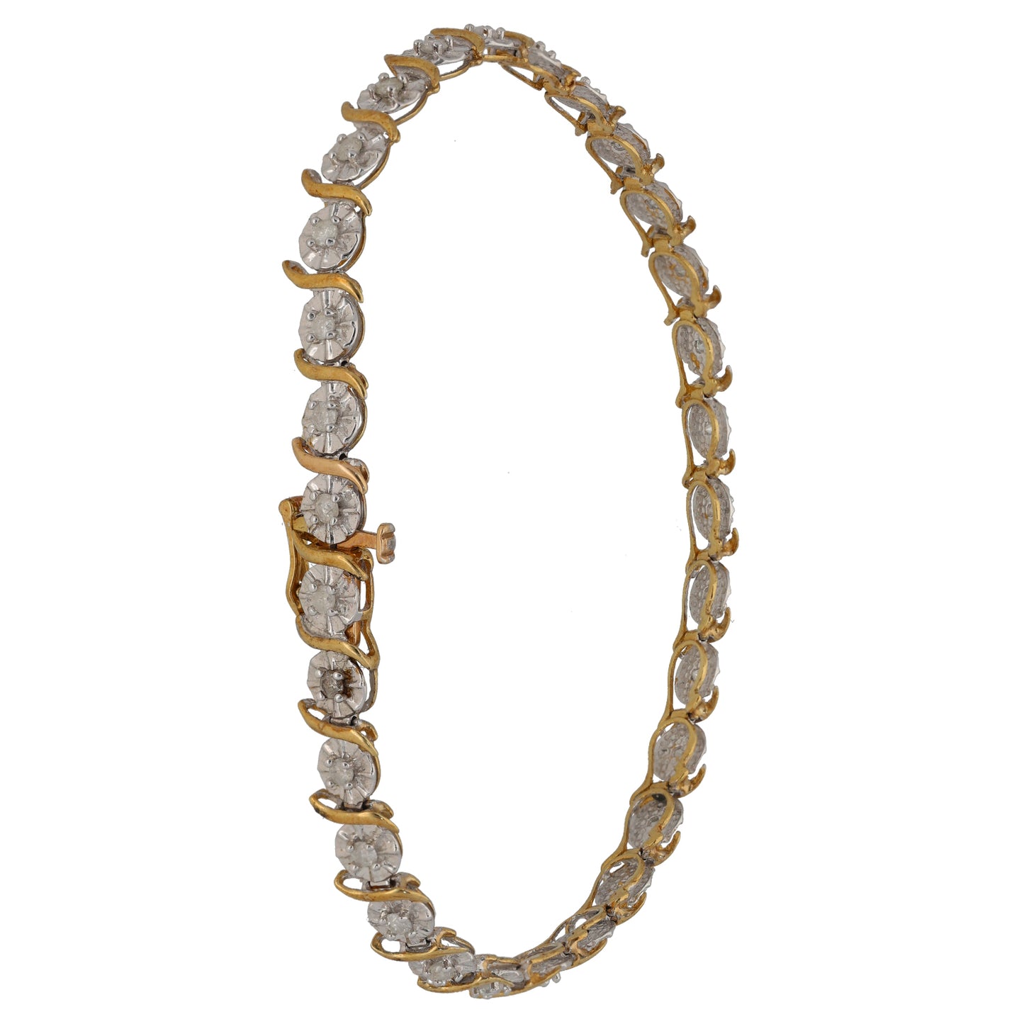 9ct Bi-Colour Gold 0.45ct Diamond Line/Tennis Bracelet