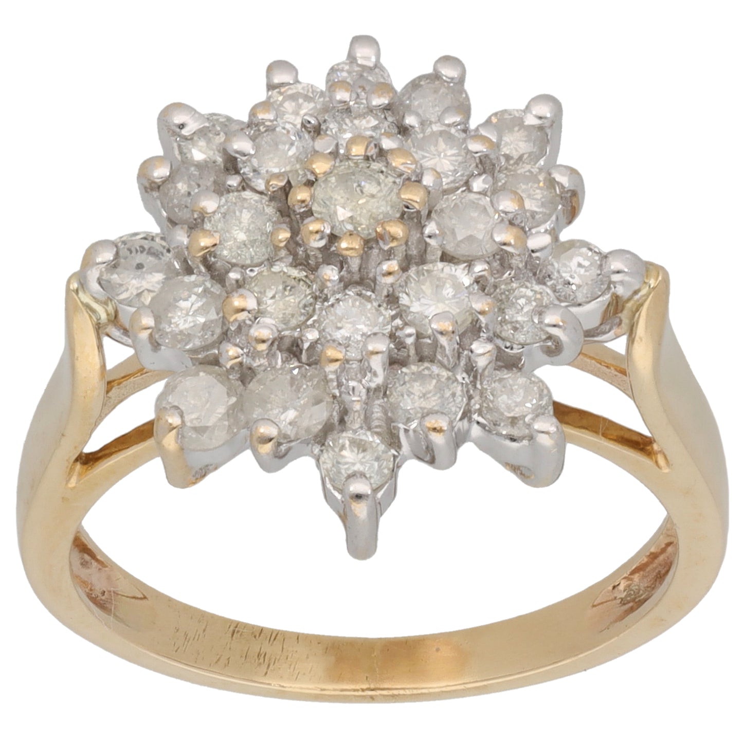 9ct Gold 0.79ct Diamond Cluster Ring Size M