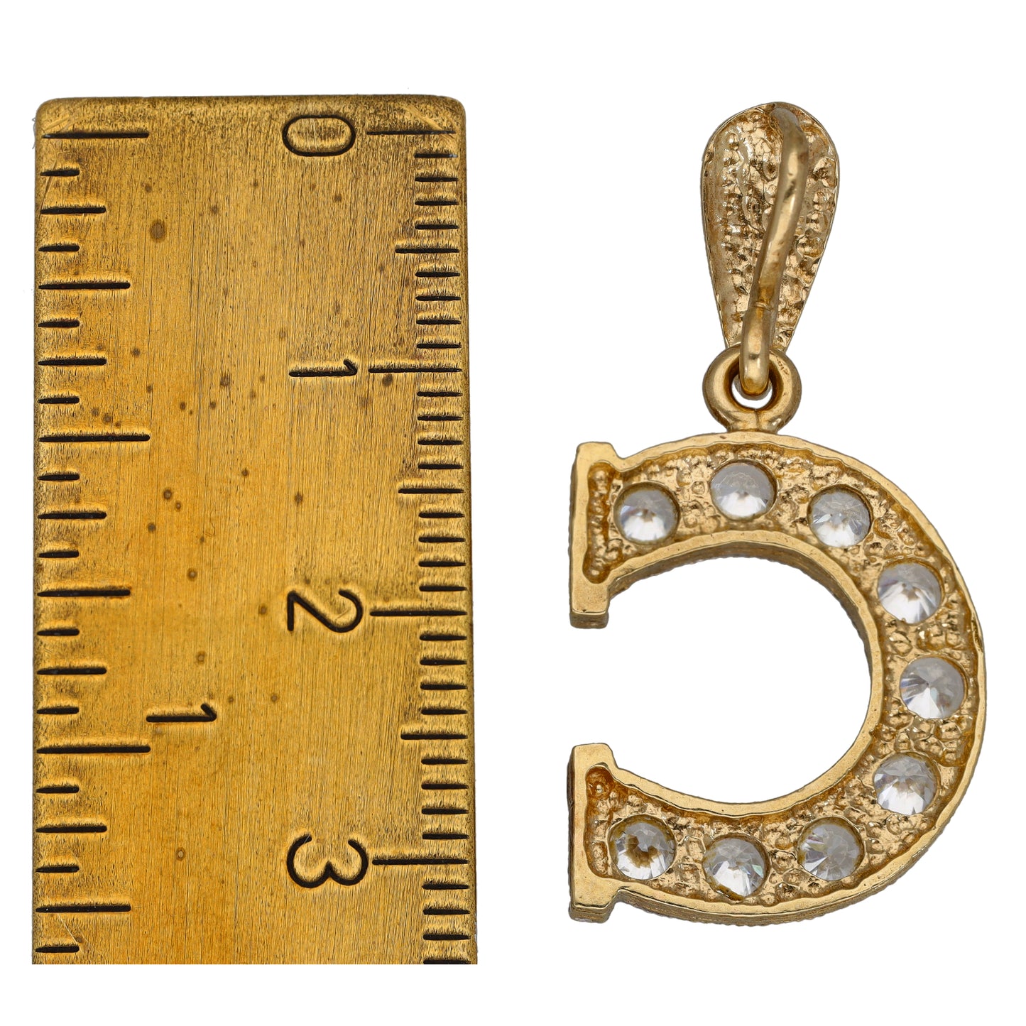 9ct Gold Cubic Zirconia Initial 'C' Pendant