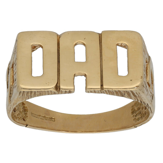 9ct Gold Dad Ring Size X