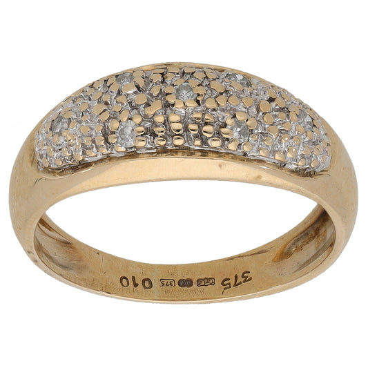 9ct Gold 0.10ct Diamond Dress/Cocktail Ring Size L