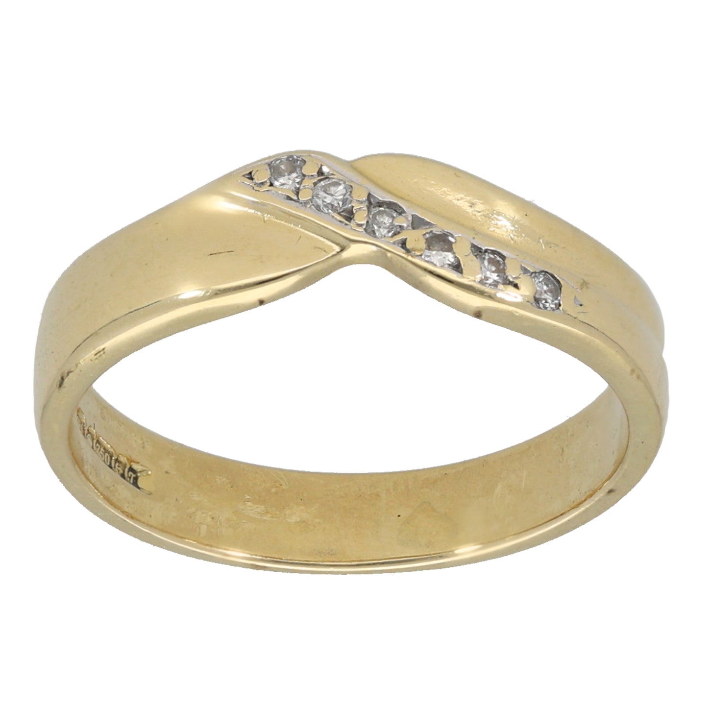 18ct Gold 0.06ct Diamond Half Eternity Ring Size M