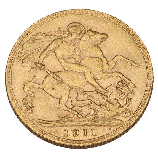 22ct Gold King George V Full Sovereign Coin 1911
