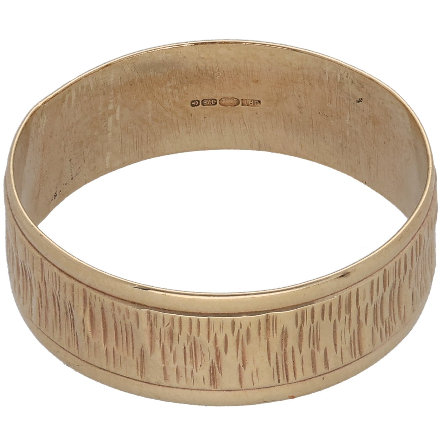 9ct Gold Patterned Wedding Ring Size V