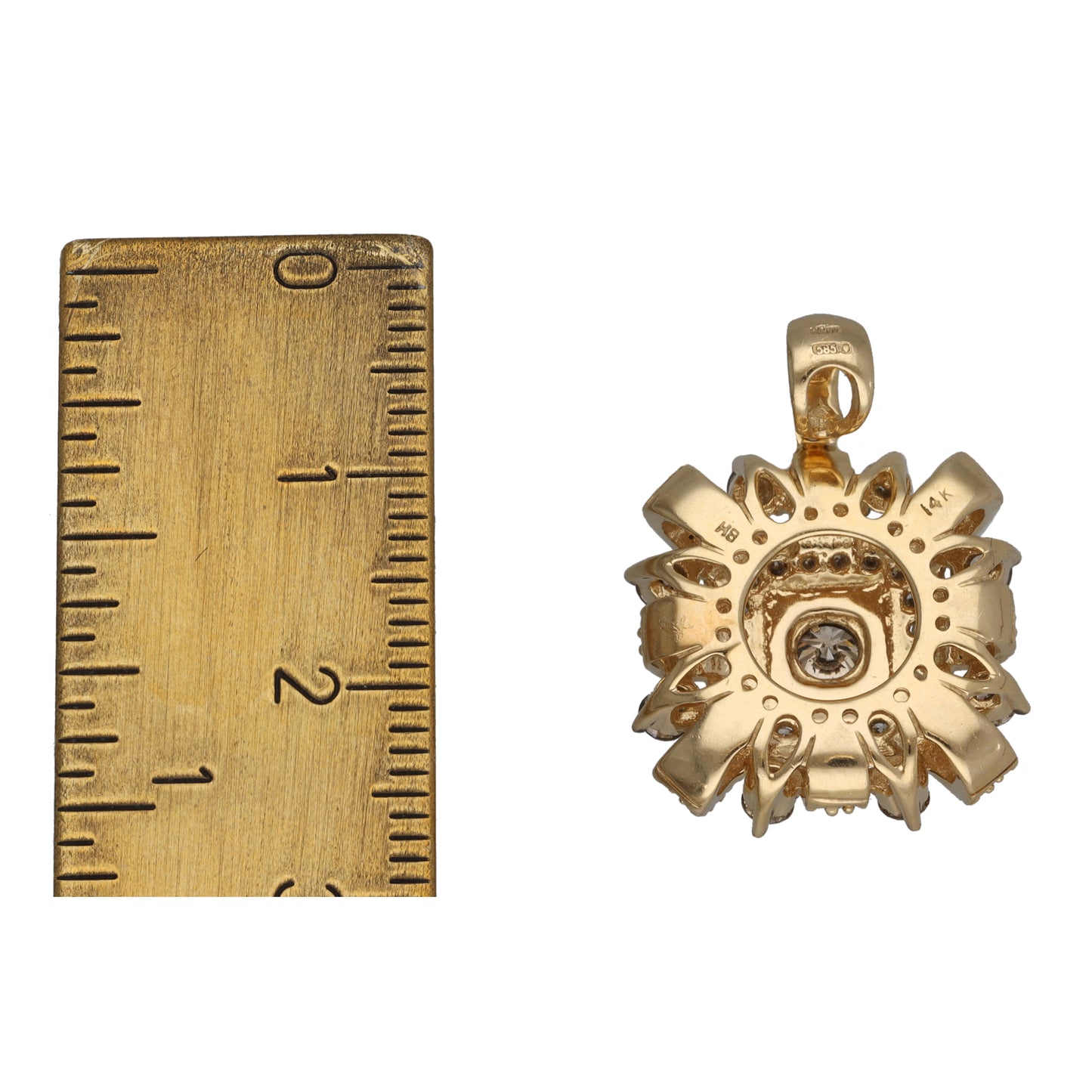 14ct Gold 1.92ct Diamond Earrings & Pendant Set