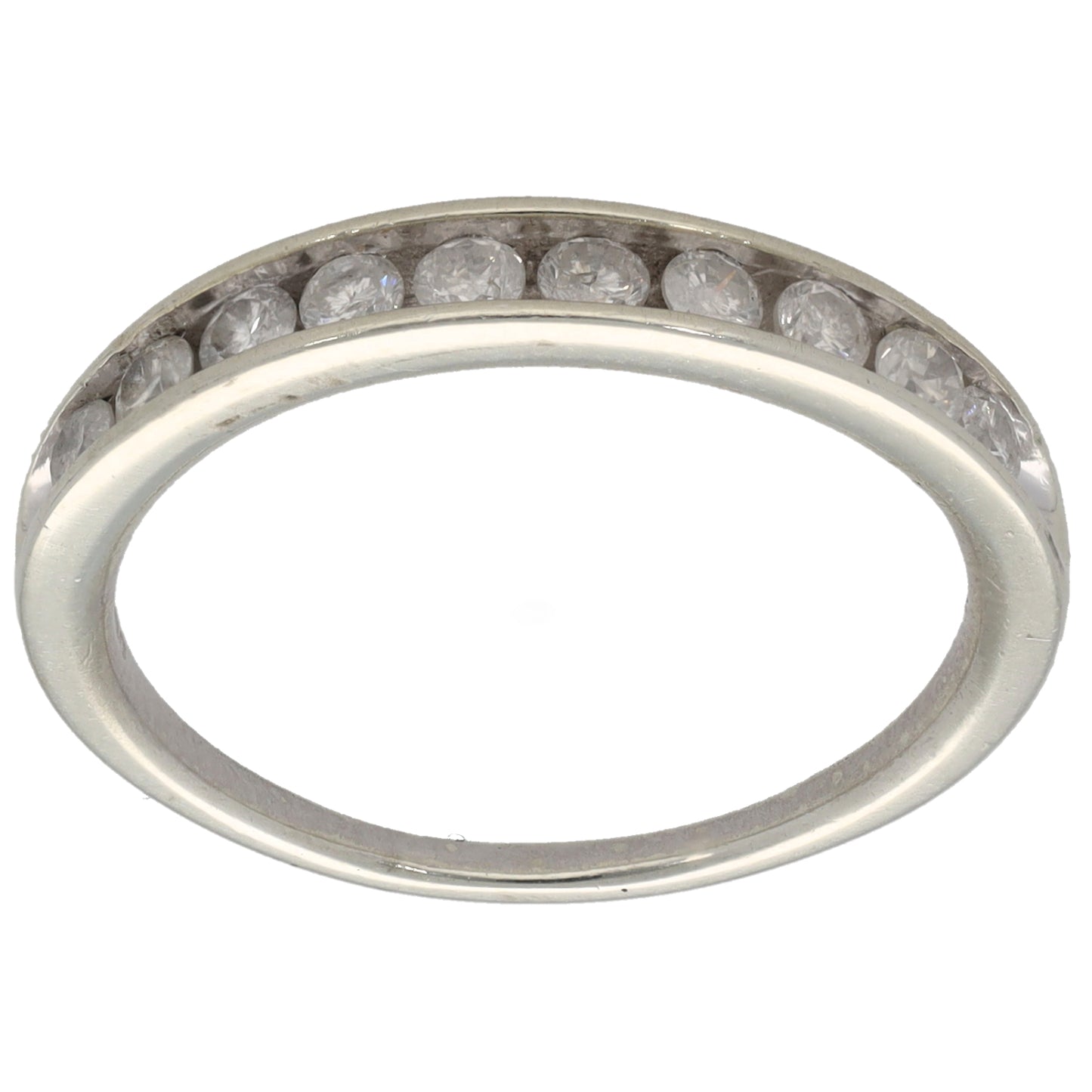 9ct White Gold 0.50ct Diamond Half Eternity Ring Size O