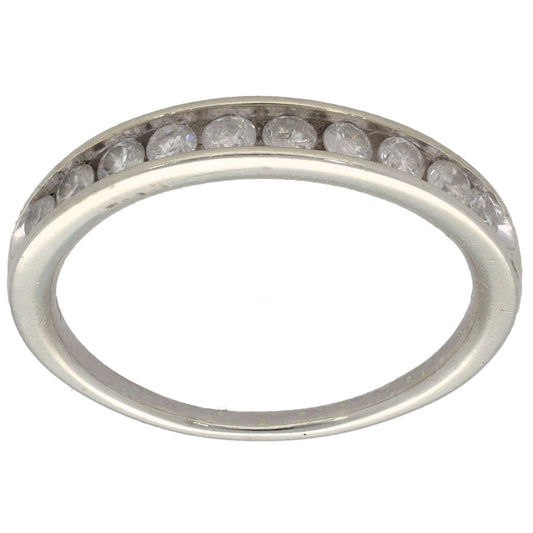 9ct White Gold 0.50ct Diamond Half Eternity Ring Size O