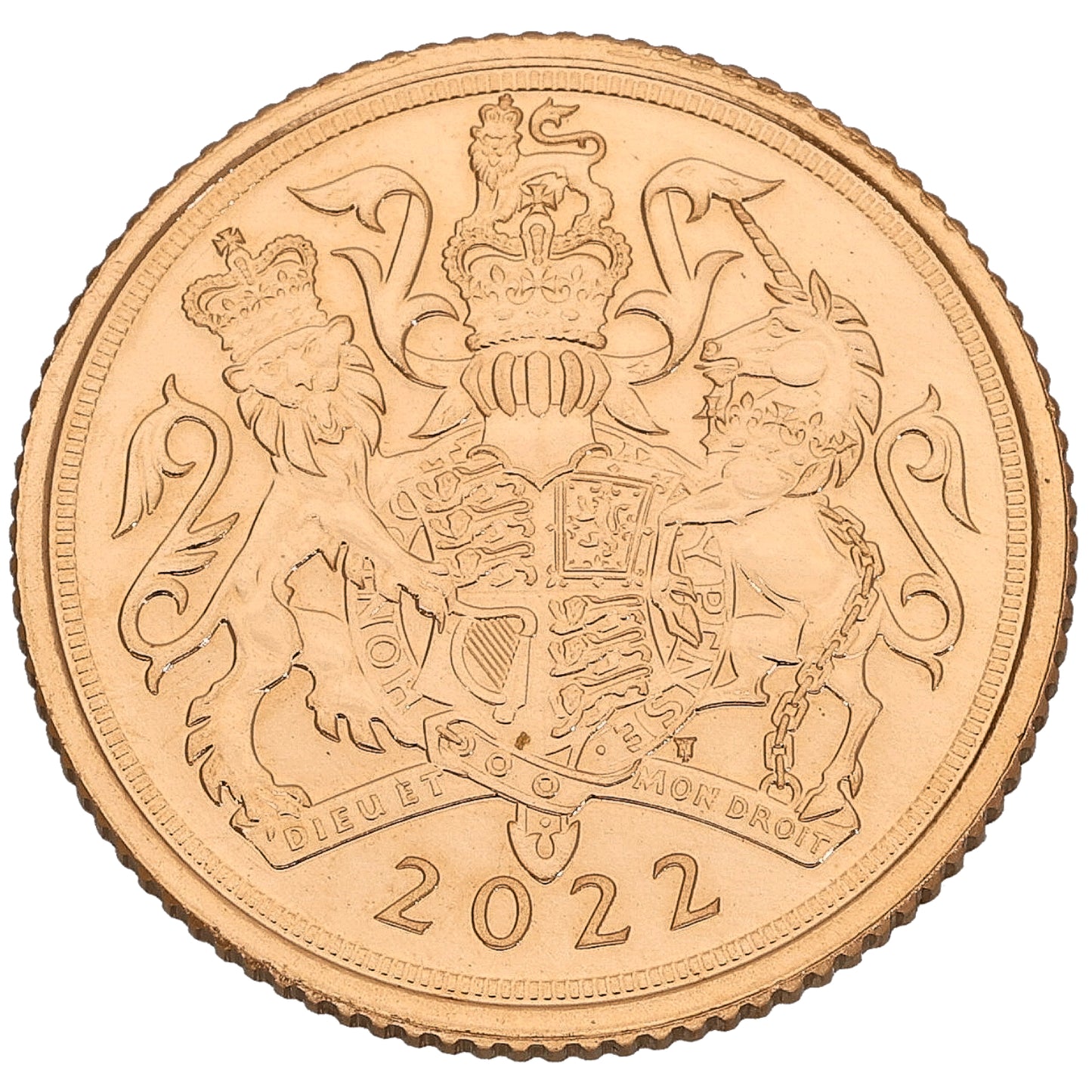 22ct Gold Queen Elizabeth II Half Sovereign Coin 2022