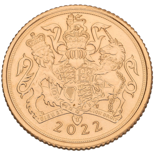 22ct Gold Queen Elizabeth II Half Sovereign Coin 2022