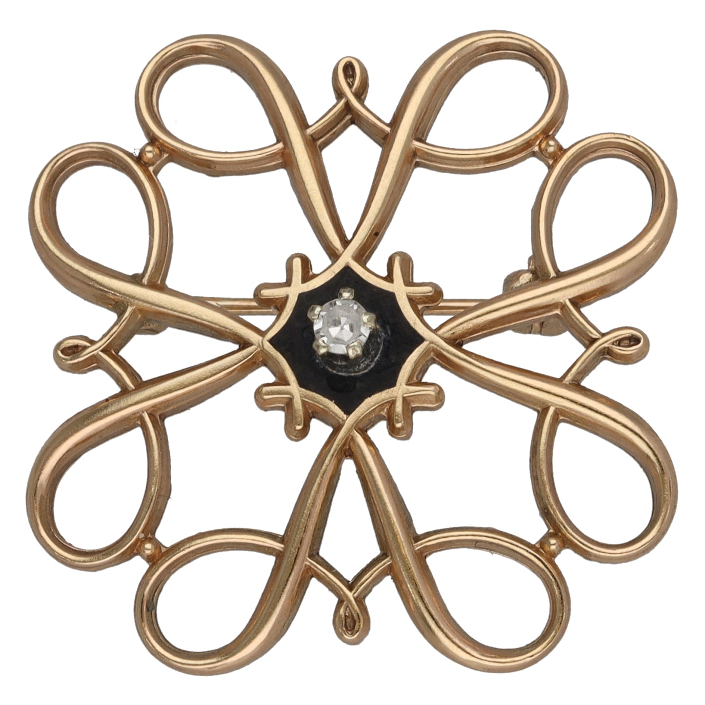 9ct Gold 0.05ct Diamond Dress Brooch