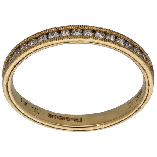 18ct Gold 0.20ct Diamond Half Eternity Ring Size N