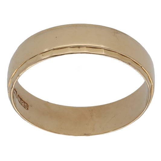 9ct Gold Patterned Wedding Ring Size M