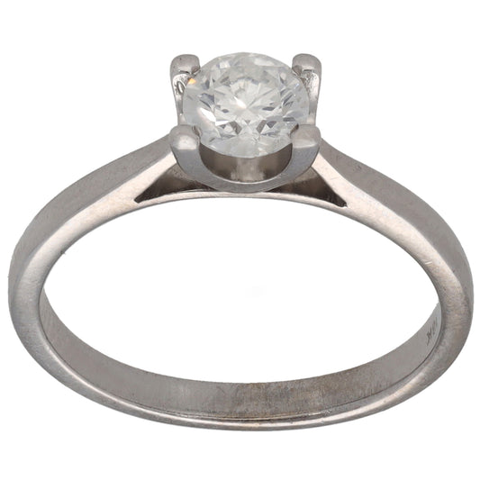 18ct White Gold 0.53ct Diamond Solitaire Ring Size L