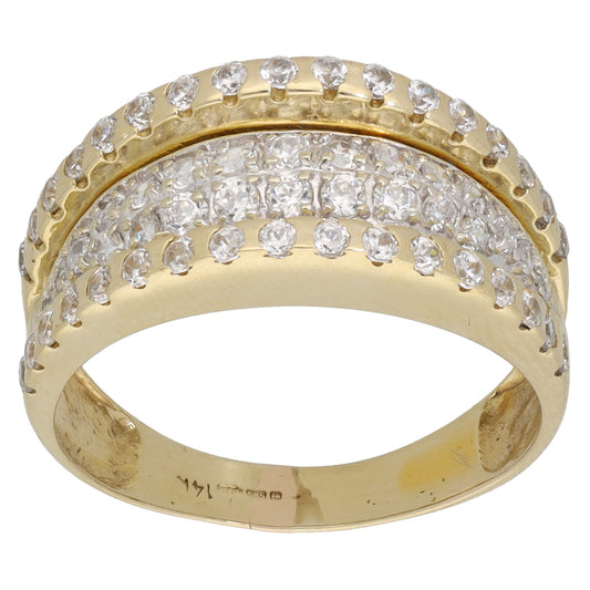 14ct Gold Cubic Zirconia Dress/Cocktail Ring Size P