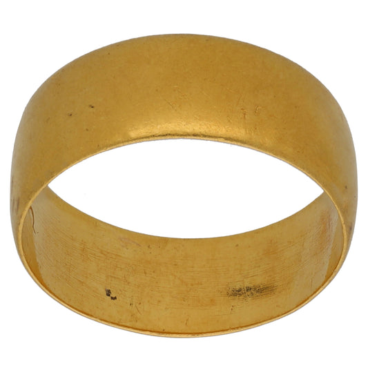 22ct Gold Plain Wedding Ring Size M