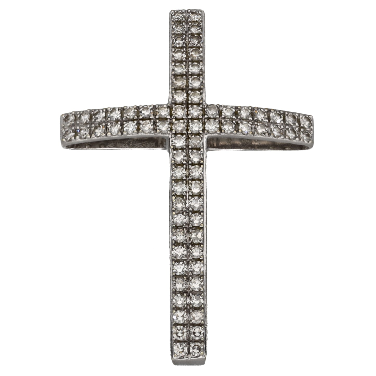 9ct White Gold 0.74ct Diamond Cross Pendant
