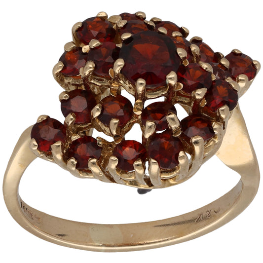 9ct Gold Garnet Dress/Cocktail Ring Size L