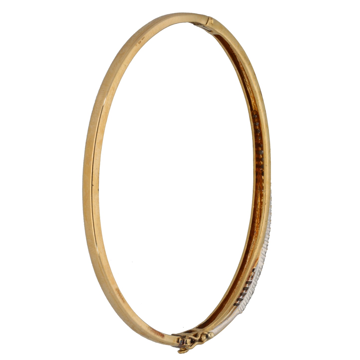 18ct Gold 0.15ct Diamond Hinged/Clasp Bangle