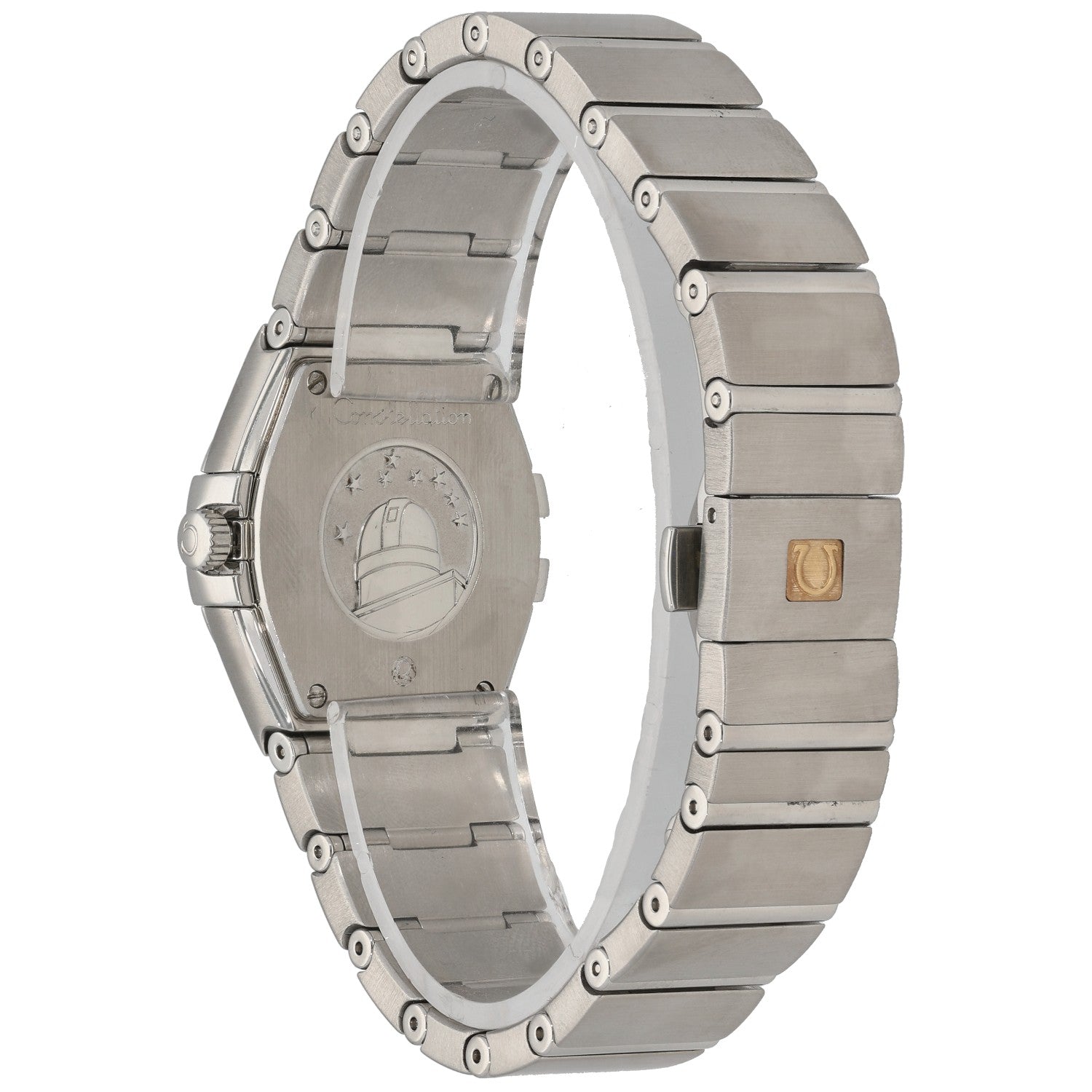 Omega Constellation 123.10.27.60.52.001 Stainless steel watch case back on linked bracelet