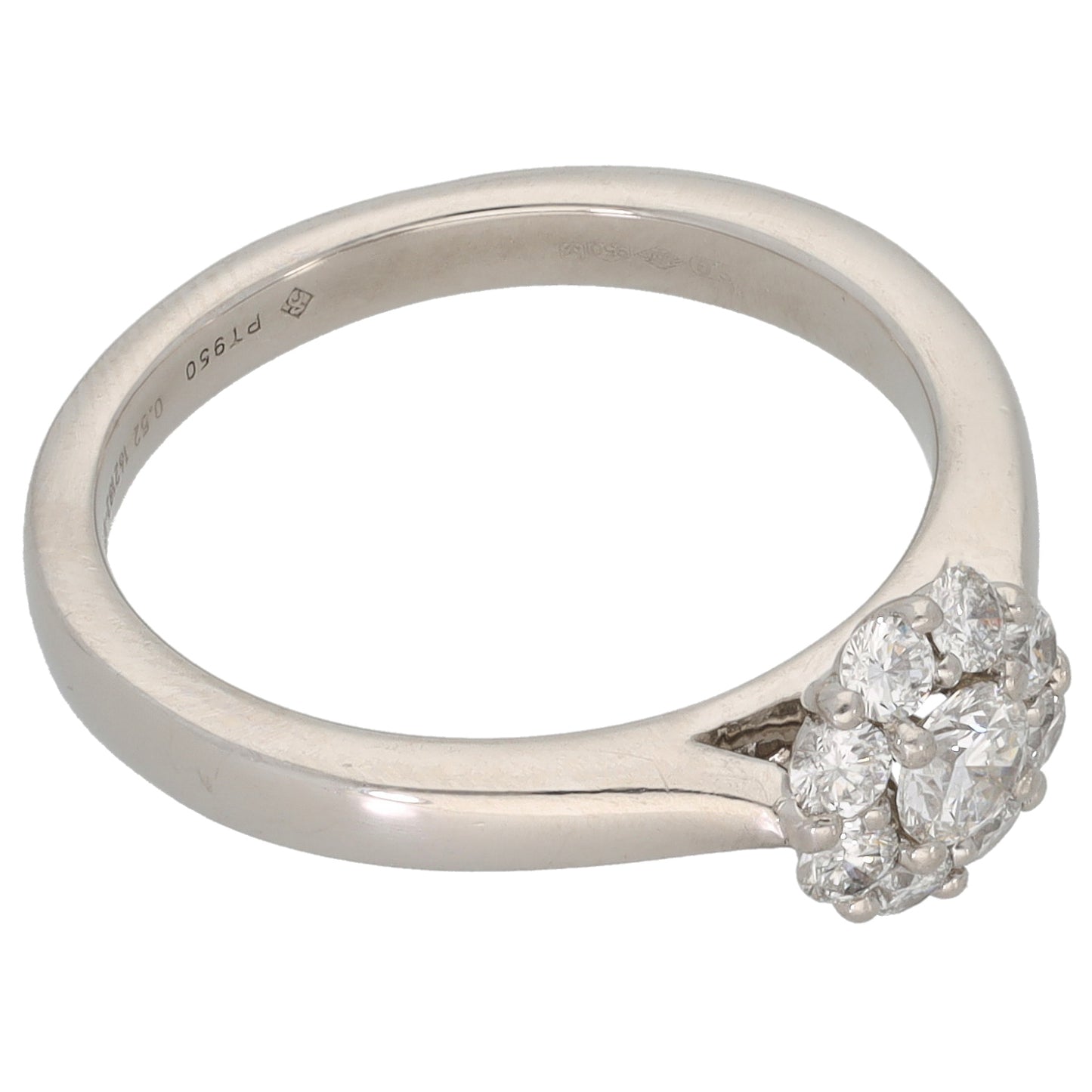 Platinum 0.52ct Diamond Cluster Ring Size M