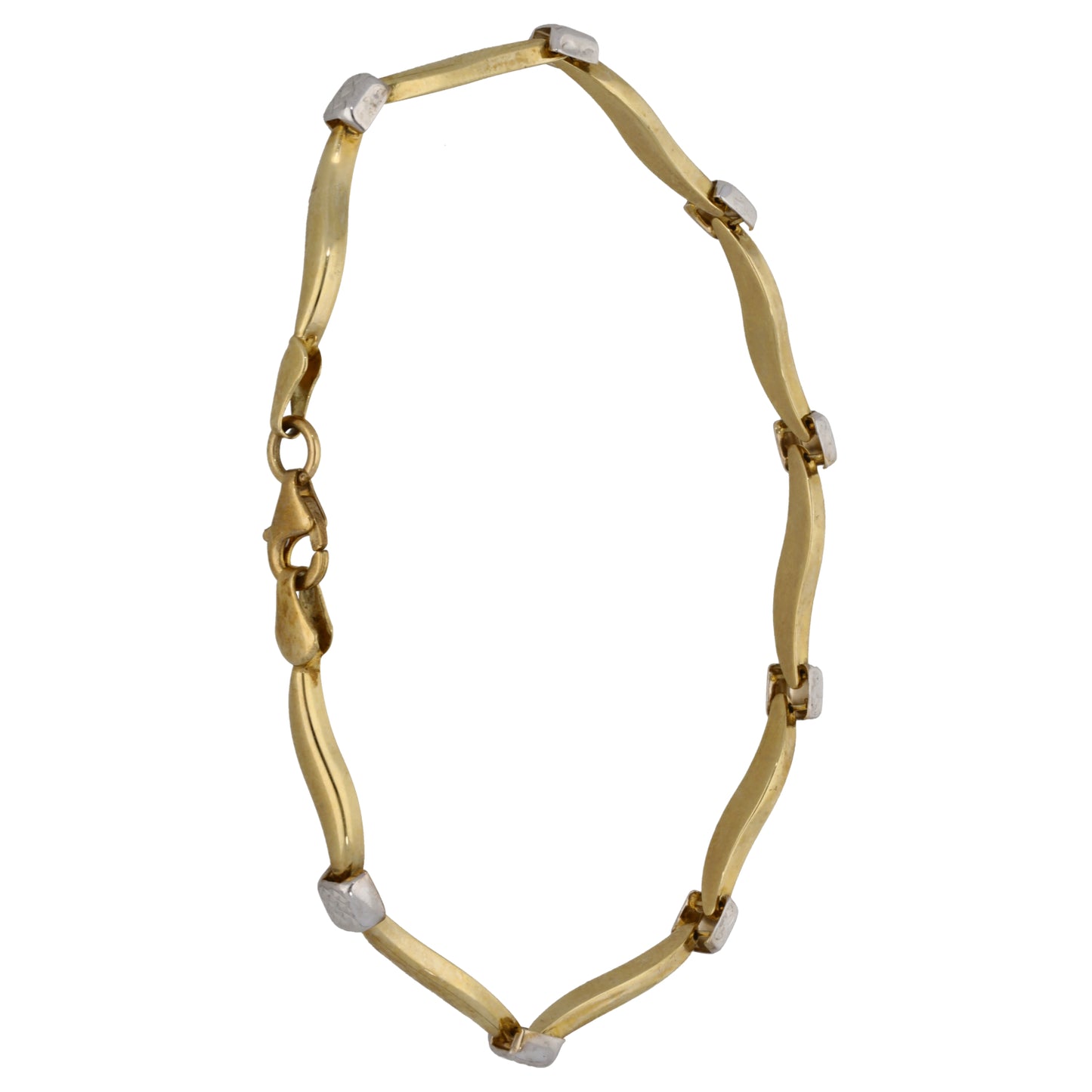 9ct Gold Amethyst & 0.06ct Diamond Fancy Stone Set Bracelet