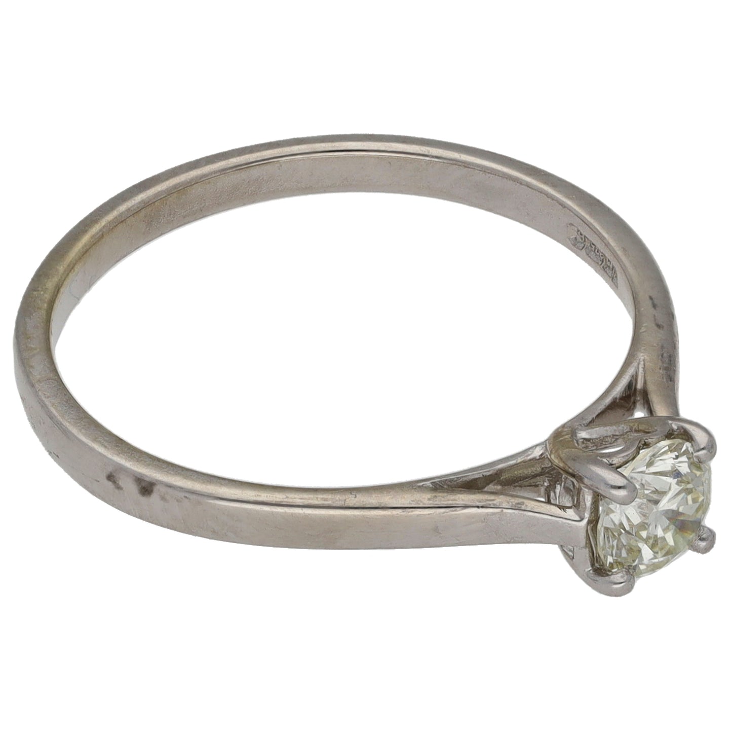 9ct White Gold 0.37ct Diamond Solitaire Ring Size O