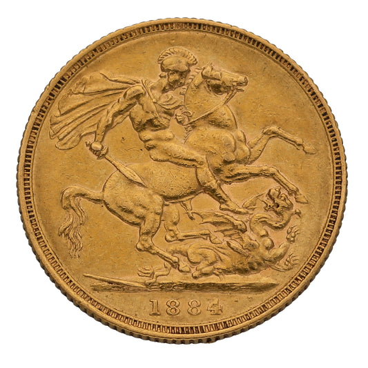22ct Gold Queen Victoria Full Sovereign Coin 1884