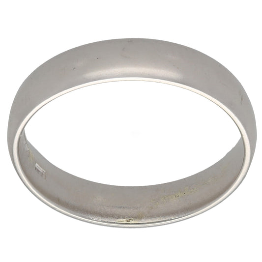 9ct White Gold Plain Wedding Ring Size M