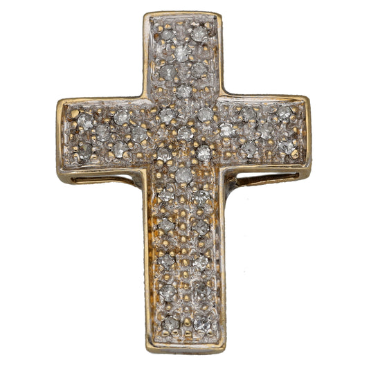 9ct Gold 0.25ct Diamond Cross Pendant