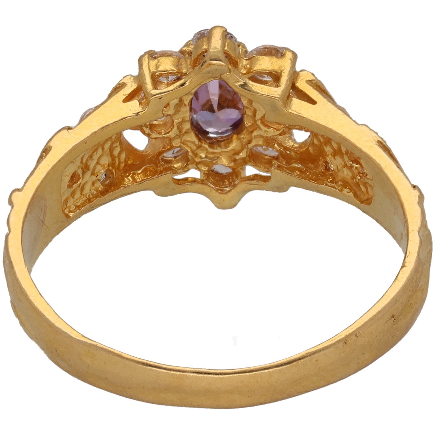 22ct Gold Imitation Gems Dress/Cocktail Ring Size P