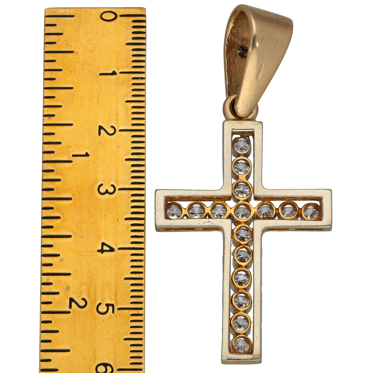 9ct Gold 1.70ct Diamond Cross Pendant