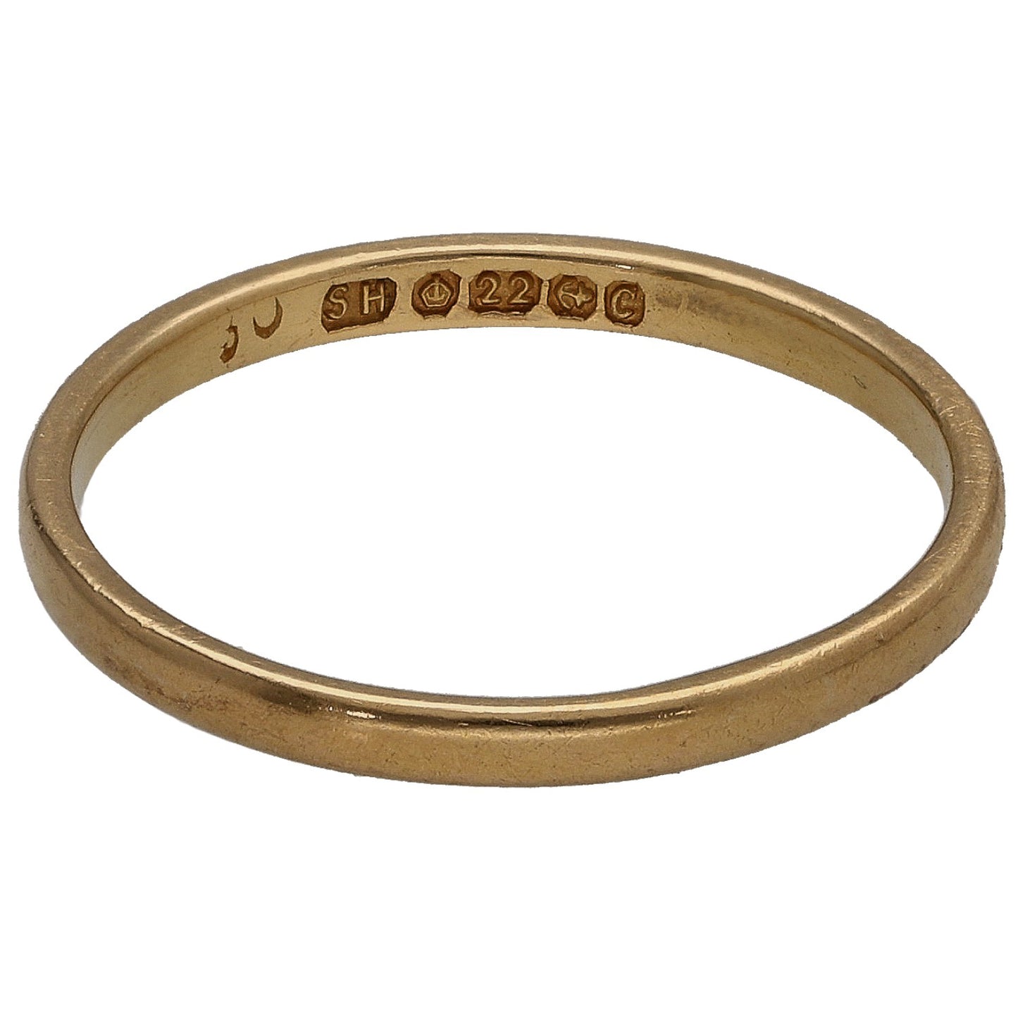22ct Gold Plain Wedding Ring Size K