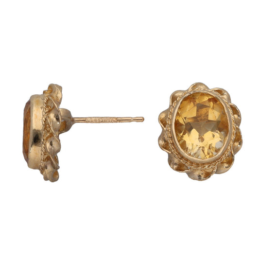 9ct Gold Citrine Dress/Cocktail Earrings
