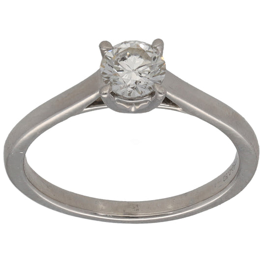 Platinum 0.50ct Diamond Solitaire Ring Size M