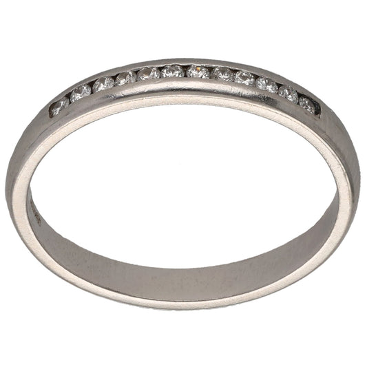 Platinum Gold 0.12ct Diamond Half Eternity Ring Size N