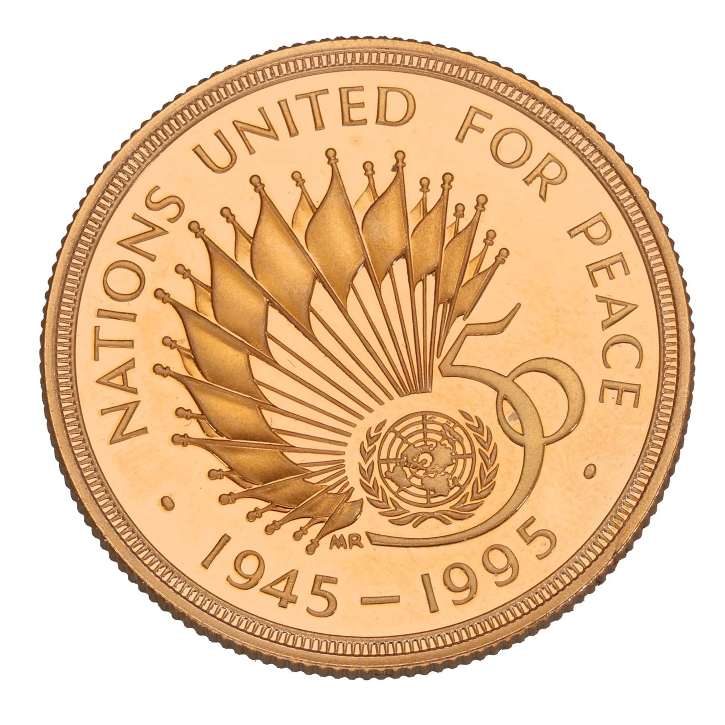 22ct Gold 50th Anniversary Of The United Nations Two Pounds Coin 1995