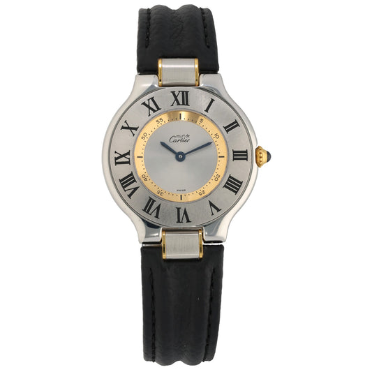Cartier Must 21 Vantianne W1007421, grey dial, adjustable black leather strap