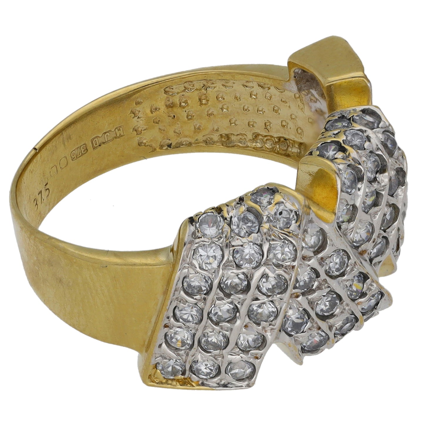 9ct Gold Cubic Zirconia Dress/Cocktail Ring Size N