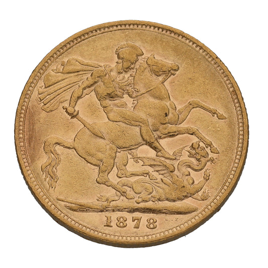 22ct Gold Queen Victoria Full Sovereign Coin 1878