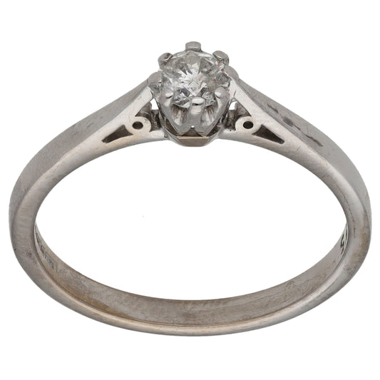 18ct White Gold 0.25ct Diamond Solitaire Ring Size P