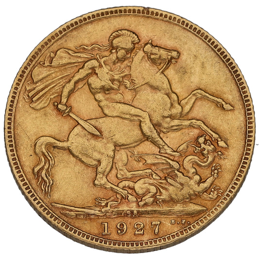 22ct Gold King George V Full Sovereign Coin 1927