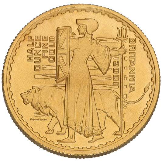 22ct Gold Queen Elizabeth II 1/2 OZ Britannia Coin 2001