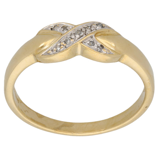 9ct Gold 0.045ct Diamond Dress/Cocktail Ring Size N