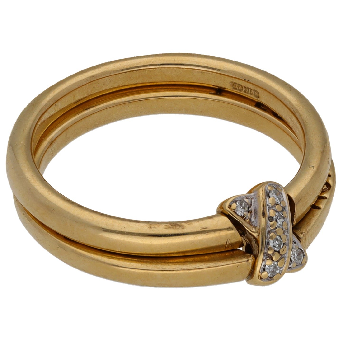 9ct Gold 0.03ct Diamond Alternative Ring Size R