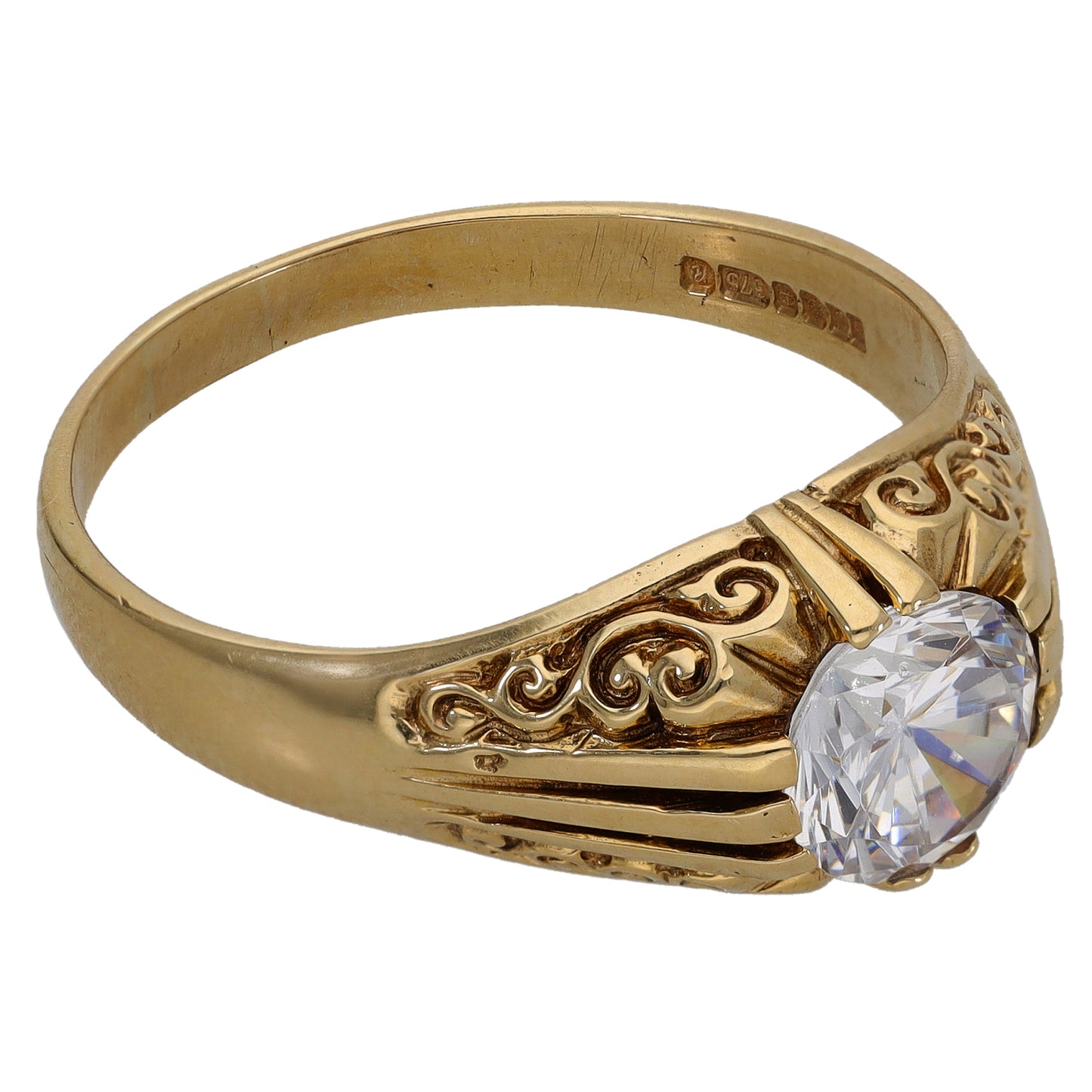 9ct Gold Cubic Zirconia Single Stone Ring Size Z
